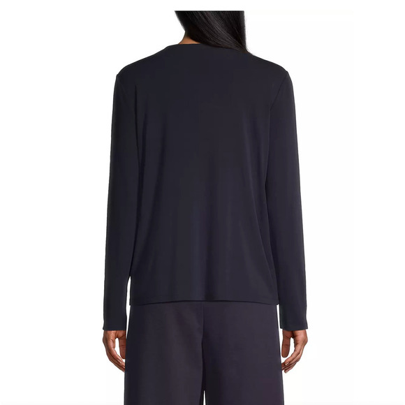 Eileen Fisher Crewneck Silk Long Sleeve Blouse Size Medium - Picture 2 of 11